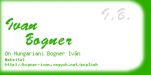 ivan bogner business card